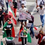 A march was organized in Dallas to protest the violation of women’s rights in Iran (1)